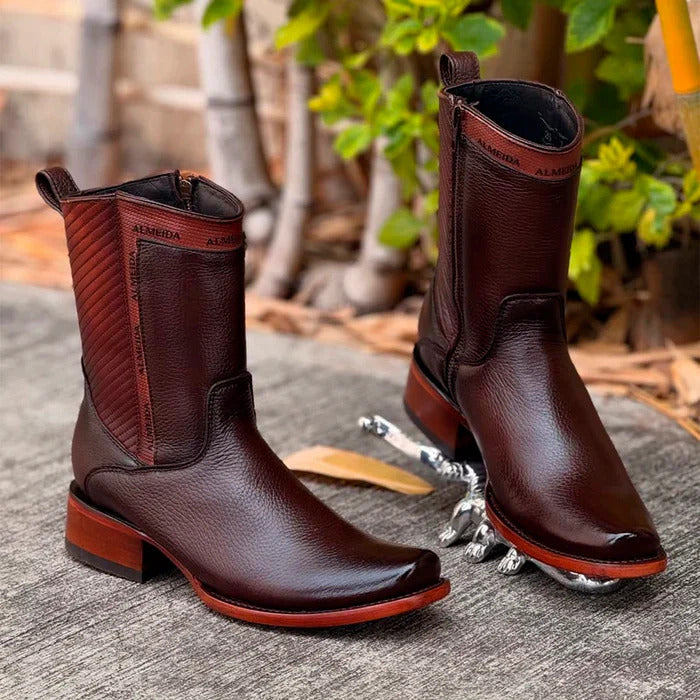 (Pós Black) Kit Bota Frontier Zb em Couro Legítimo + Brindes: Chapéu, Cinto e Carteira